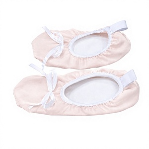 Chaussons de ballet en satin pour filles, souples, chaussures de danse plates, semelle extérieure en coton PU, semelle fendue, légères, pour la performance et l'entraînement - Product Image 1