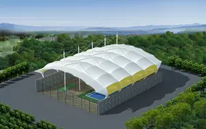 आउटडोर टेनिस बास्केटबॉल कोर्ट वानिंग के लिए pvdf/ptfe वास्तुकला झिल्ली स्टेडियम छत सामग्री