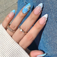 Uñas Postizas Artificiales Reutilizables de Alta Calidad Estilo Francés, Uñas a Presión Personalizadas al por Mayor, Certificadas Halal