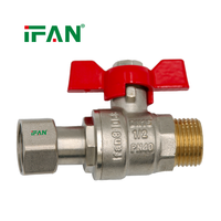 Vanne de régulation de débit en laiton à commande manuelle IFAN, vanne à boisseau sphérique en laiton pour alimentation en eau, directement de l'usine
