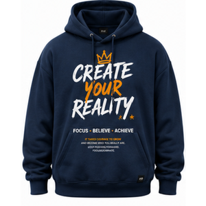 เสื้อฮู้ดพิมพ์ลายกราฟิกสีน้ำเงินกรมท่าพร้อมคำคมสร้างแรงบันดาลใจ Focus Believe Achieve เสื้อสเวตเชิ้ตลำลองหนานุ่มใส่ได้ทั้งชายและหญิงสำหรับฤดูหนาวมีกระเป๋าเสื้อ - Product Image 4