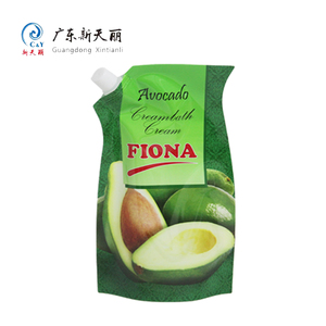 Diseño de logotipo personalizado, <span class=keywords><strong>bolsa</strong></span> de boquilla de 1000ml, bolsas de plástico líquido para embalaje de loción corporal de aguacate - Product Image 2