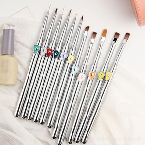 Porte-stylo en métal, pinceau à ongles, logo personnalisé, professionnel, pour manucure, salon, gel UV, liner, pinceau pour nail art, vente en gros - Product Image 1
