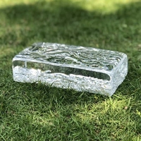 Brique de verre cristallin transparente, bloc de verre décoratif rectangulaire solide