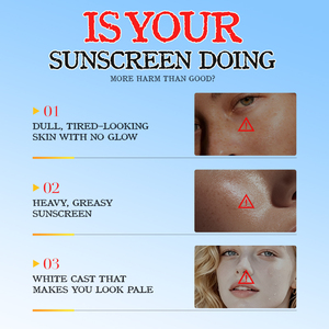 Crème Solaire Visage au Ginseng Marque Blanche SPF50, Hydratant au Collagène Éclaircissant, Sans Effet Blanchesur, Protection UV - Product Image 3