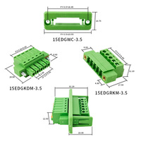 Set Blok Terminal Lengkap 3.5mm Pitch Male-Female - Blok Terminal Pegas Berflens Tembus Dinding dengan Header Sekrup Berflens
