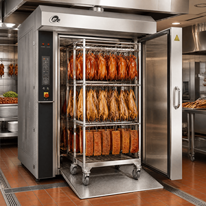 เตาอบหมูย่างขนาดใหญ่แบบเคลื่อนที่, เตาอบหมูสามชั้นกรอบสีทองสำหรับเชิงพาณิชย์, เตาอบหมูย่างแบบหมุนสำหรับร้านขายเนื้อ - Product Image 3