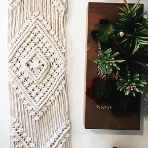 Chemin de table en toile de jute style crochet moderne motif imprimé rayé noir blanc pour mariage maison ou hôtel décor technique tissé - Product Image 5