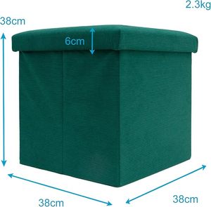 Banc de rangement Ottoman pliable moderne en velours côtelé 38*38*38cm pour chambre et salon, idéal pour gagner de la place - Vente en gros - Product Image 2