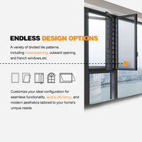 Ventanas Modernas Personalizadas de Apertura Abatible y Giratoria, Ventanas de Vidrio con Rotura de Puente Térmico de Alta Eficiencia Energética, Ventanas Corredizas Aisladas de Aleación de Aluminio