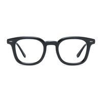 Montures de lunettes optiques carrées classiques en acétate TR avec détails rivetés pour lunettes de vue unisexes OEM ODM