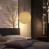 Lustre moderne DAQIU pour intérieur, lampe suspendue décorative en forme de lune, lampe suspendue en tissu de soie, éclairage artistique