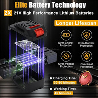 Tronçonneuse électrique sans fil 21V à batterie lithium, moteur sans balais 12 pouces, outil de coupe de bois portable pour jardin et usage domestique