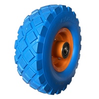Roues pivotantes en mousse PU certifiées ISO9001/ROHS, robustes, 10x3.00-4, roulement à billes double, capacité de charge de 80 kg