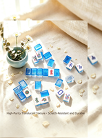 Tuiles de Mahjong en Acrylique Transparent Premium avec Paillettes Dorées, Épaissies, pour Jeu Manuel, Ensemble de Mahjong en Cristal pour Jeu de Table Domestique