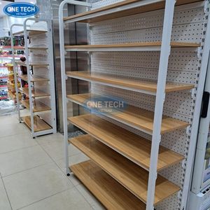 Iron Customization Perforated back supermarket shelving/ gondola shelving Gondola Supermarket Rack Fixed Back Rectangular - Product Image 5