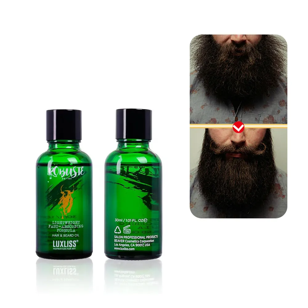 LUXLISS Private Label 30ml 2 in 1 Natural Organic Hair & Beard Oil For Men Facial Hair Care