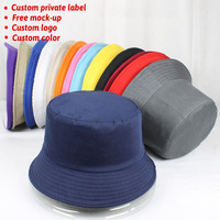 Topi Bucket Katun Bordir Logo Custom Grosir Hb0001 untuk Pria Wanita Dewasa, Topi Nelayan Musim Panas dengan Logo Custom