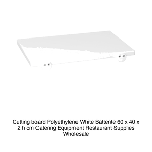 Planche à découper en polyéthylène blanc 60 × 40 × 2 h cm, avec butée de comptoir - Product Image 2