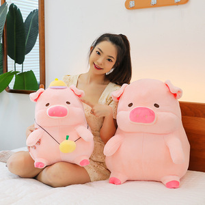 Jouets en peluche super doux et mignons en forme de cochon de dessin animé personnalisé, en coton PP, jouets en peluche anti-stress, vente en gros - Product Image 4