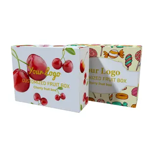 Caja de embalaje de cereza de cartón corrugado de tamaño personalizado caja de papel de fruta fresca cajas de Agricultura para entrega