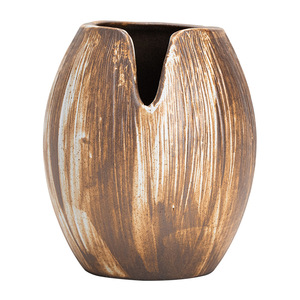 Stoneware Retro Handmade Special-shaped Desktop Ceramic Hydroponic Mini Flower <strong>Vase</strong> Decoration Dried Flower Inserting <strong>Small</strong> <strong>Vase</strong> - Product Image 5