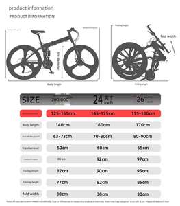 Vélo de montagne pliable à cadre en alliage d'aluminium à trois roues, vélo à vitesse variable pour adultes, pour tout-terrain - Product Image 6