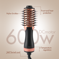 Brosse soufflante ovale compacte mini, sèche-cheveux ionique, mini-styler à air chaud, double tension, brosse sèche-cheveux de voyage mini pour femmes