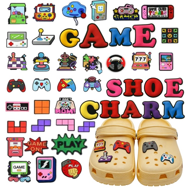 Popular Retro Arcade Shoe Charms Colorful Video Game Themed Clog Accessories  Gaming Party  Daily Wear Decor Wholesale