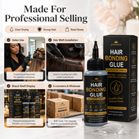 Colle à cheveux Private Label, noire, sans résidus, pour tissages et extensions capillaires
