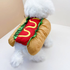 Costume de hot-dog pour chien, transformation en hamburger, vêtements d'hiver pour animaux de compagnie, tenue amusante et créative pour fête de Noël - Product Image 1