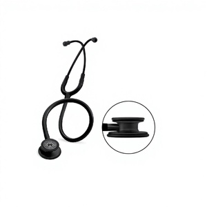 Estetoscopio Portátil Disponible en Negro, de Acero Inoxidable, con Doble Cabeza, para Cardiología, con Gancho para la Oreja - Product Image 1