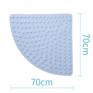 Tapis de douche antidérapant incurvé avec ventouses Tapis de bain quadrant lavable en machine pour douches à l'italienne à usage domestique - Product Image 2