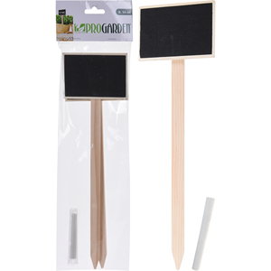 Juego de 2 soportes de madera para plantas con yeso, 34 cm de altura - Product Image 1