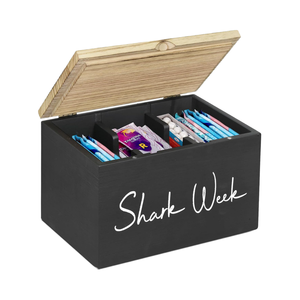 Accessoires de salle de bain, petite boîte de rangement rectangulaire flexible en bois pour produits féminins, organisateur et support de tampons - Product Image 4