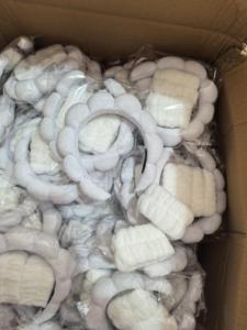 FF4941 Kits Bandeaux Torsadés Nœud Femme et Bracelets Éponge Gonflés pour Soins du Visage, <span class=keywords><strong>Maquillage</strong></span> et Spa - Product Image 6