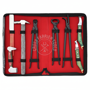 Ensemble d'outils professionnels pour maréchal-ferrant, extracteur de fer à cheval, coupe-ongles pour chevaux, cloueur, marteau de finition, couteau à polir - Product Image 1