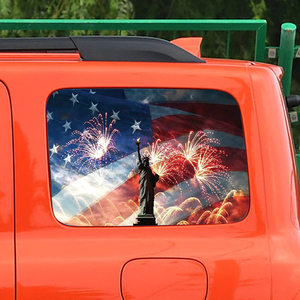 Full Moon Red Running <strong>Horse</strong> One Way Vision Car Window StickerTranslucent Perforated Rear Side Window <strong>Decal</strong> - Product Image 4