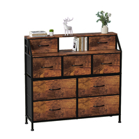 Coiffeuse moderne en bois pour chambre à coucher, 9 tiroirs, couleur personnalisable, rangement durable, structure en fer, meuble de vanité pour salon
