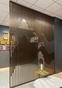 Minimalist Aluminum Curtain <b>Wall</b> Room Divider 70in+ Anodized Eco-Friendly Hall Partition - Product Image 4