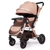 Poussette bébé légère, portable et pliable à 4 roues, avec poignée réversible et siège réglable, vente en gros