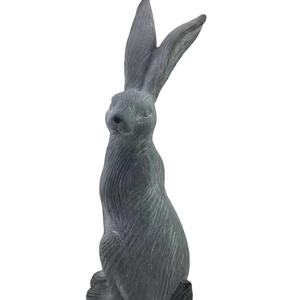 Serie de bosques Decoraciones de Pascua Artesanía de resina de jardín Medio conejo con grano de madera Elegante decoración temática de <span class=keywords><strong>bosque</strong></span> de Pascua - Product Image 4