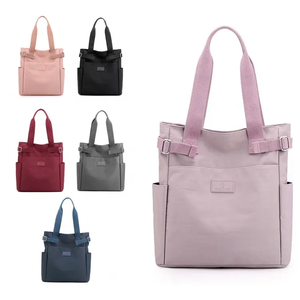 Tas Selempang Bahu Nylon Fashion Custom, Kapasitas Besar, Tas Tote Warna Solid, Tas Tangan Kasual Wanita - Product Image 1