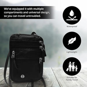 Portefeuille de cou multifonctionnel en nylon imperméable de style national, personnalisable, portable, pour les voyages, toutes saisons, organiseur de passeport - Product Image 3