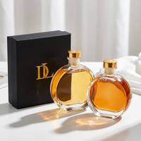 Bouteilles de diffuseur à roseaux en verre plates rechargeables de 150 ml/5 oz avec bouchon en liège, pour huiles essentielles d'aromathérapie, pour salle de bain et maison, 100 pièces