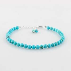 Gemkora Natural Turquoise <b>Bracelet</b> 4mm Round Beads Chakra <b>Healing</b> Gemstone Women's Jewelry Gift - Product Image 2