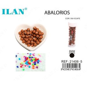 Perline Rotonde ILAN da 8mm Colore Caffè per Creazione di Gioielli - Product Image 1