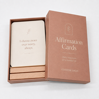 Jeu de cartes personnalisées avec logo imprimé, design inspirant et positif, cartes d'affirmation spirituelle sur l'amour-propre avec support de carte