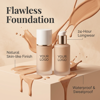 Fond de teint liquide respirant à l'aspect naturel, teinte légère pour la peau, utilisation quotidienne, fond de teint hydratant pour tous les tons de peau, OEM