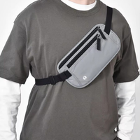 Sacs de poitrine pour hommes en nylon, pochette de rangement pour documents d'identité et monnaie, porte-passeport dissimulé avec pochette anti-RFID, sac banane